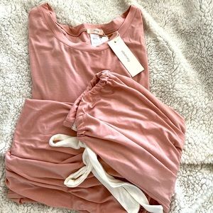 Eberjey Gisele Slouchy PJ Set in Light Pink - Size S with Tags